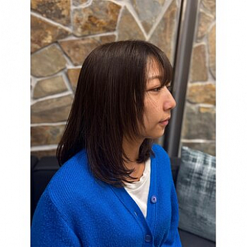 ミディアムレイヤー/透明感アッシュカラー